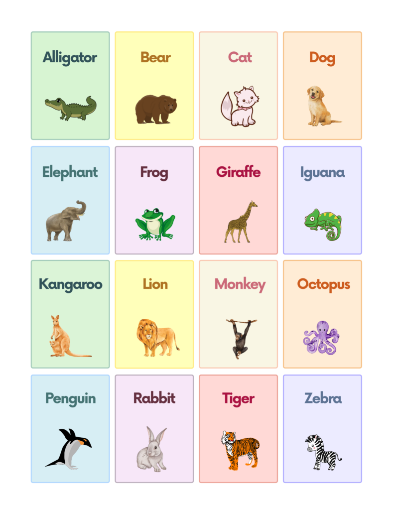 Free Animals Flashcards for Autism and Speech Therapy | AutisticHub