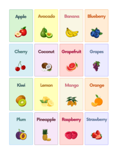 Free Fruits Flashcards for Autism and Speech Therapy | AutisticHub