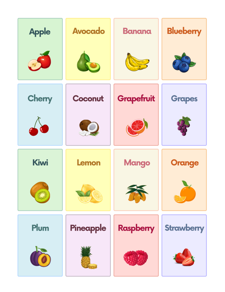 Exploring the Spectrum of Fruits Vocabulary